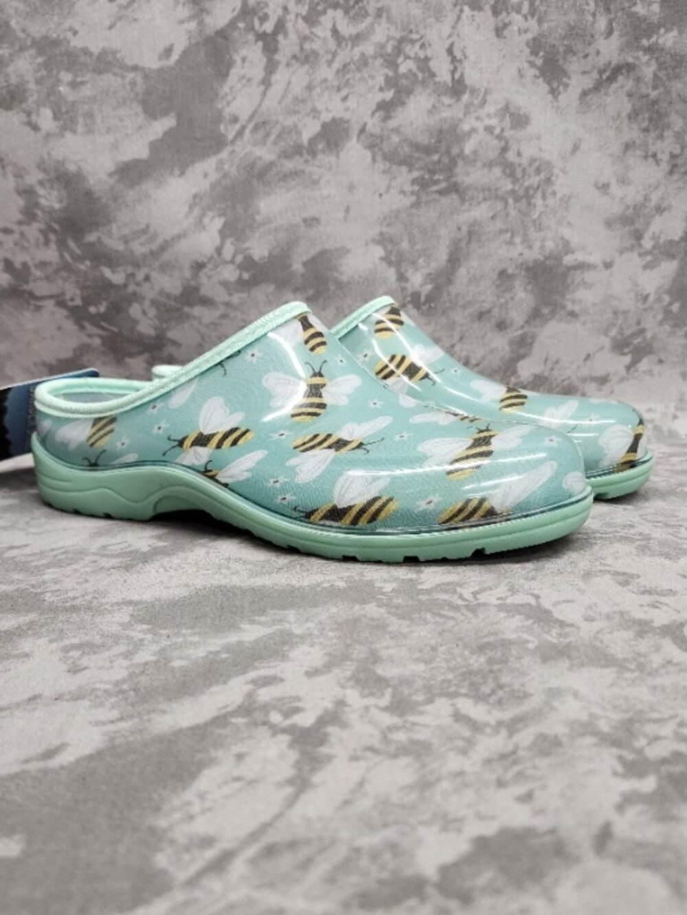 New Ground Work Waterproof Garden Shoe Clogs - Bee & Flower Print - Size 8